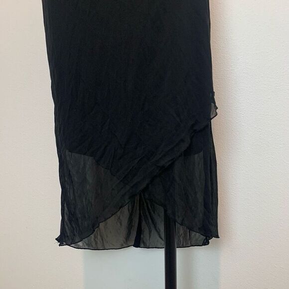 Vintage Up Front Y2K Black Asymmetrical Red Dress Medium Wrap - Picture 3 of 8